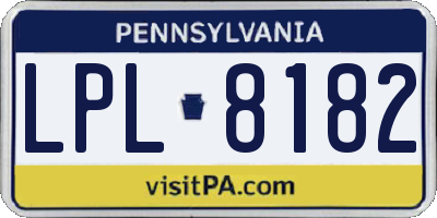PA license plate LPL8182