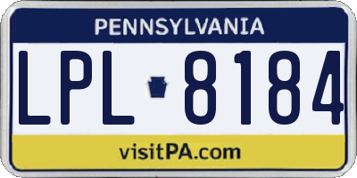 PA license plate LPL8184