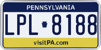 PA license plate LPL8188