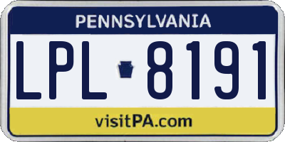 PA license plate LPL8191