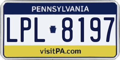 PA license plate LPL8197