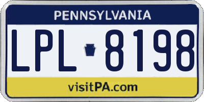 PA license plate LPL8198