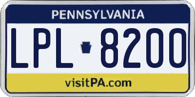 PA license plate LPL8200