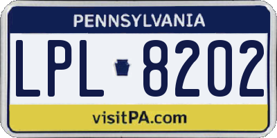 PA license plate LPL8202