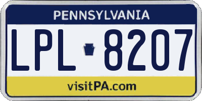PA license plate LPL8207