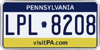 PA license plate LPL8208