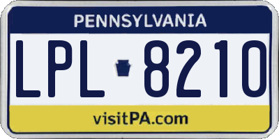 PA license plate LPL8210