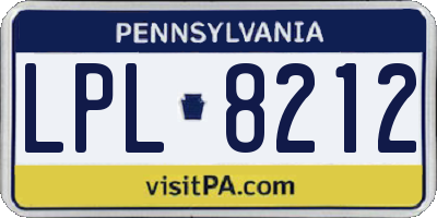 PA license plate LPL8212