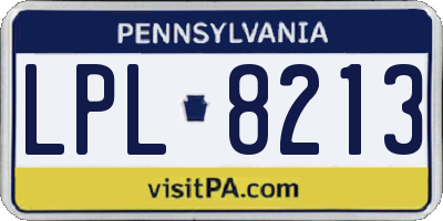 PA license plate LPL8213