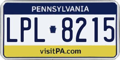 PA license plate LPL8215