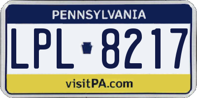 PA license plate LPL8217