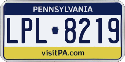 PA license plate LPL8219