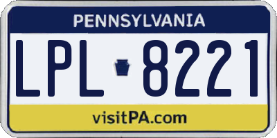 PA license plate LPL8221