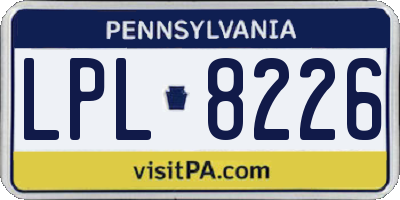 PA license plate LPL8226