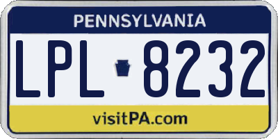PA license plate LPL8232