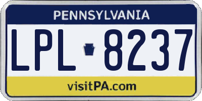 PA license plate LPL8237