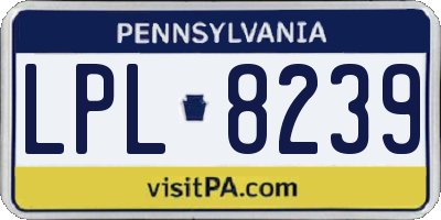 PA license plate LPL8239