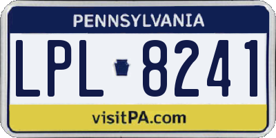 PA license plate LPL8241