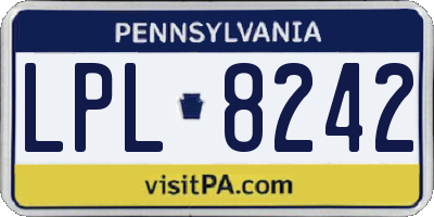 PA license plate LPL8242