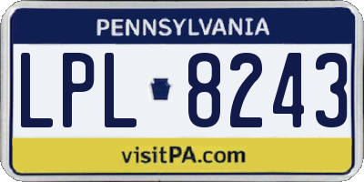 PA license plate LPL8243
