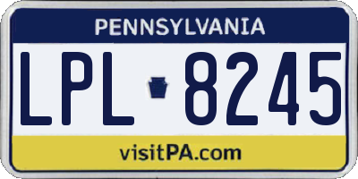 PA license plate LPL8245