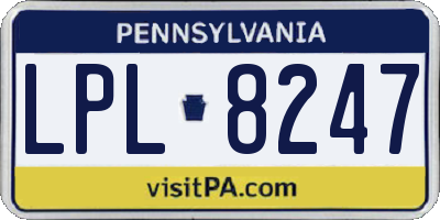 PA license plate LPL8247