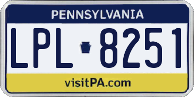 PA license plate LPL8251