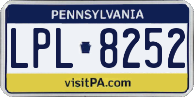 PA license plate LPL8252
