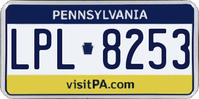 PA license plate LPL8253
