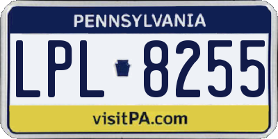PA license plate LPL8255