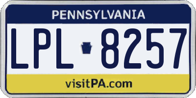 PA license plate LPL8257