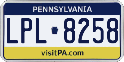 PA license plate LPL8258