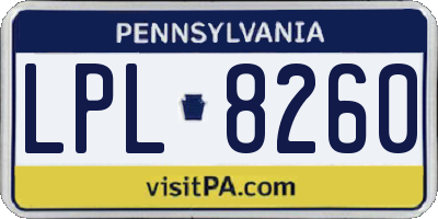PA license plate LPL8260