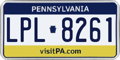 PA license plate LPL8261