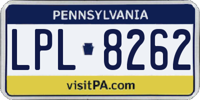PA license plate LPL8262