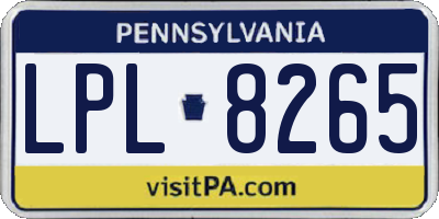 PA license plate LPL8265