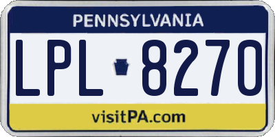 PA license plate LPL8270