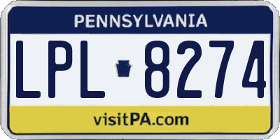 PA license plate LPL8274