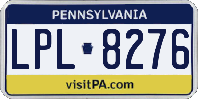 PA license plate LPL8276