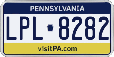PA license plate LPL8282