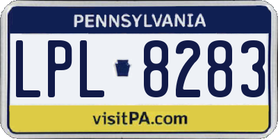 PA license plate LPL8283