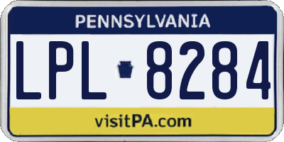 PA license plate LPL8284
