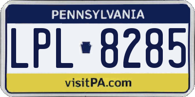 PA license plate LPL8285