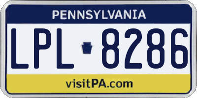 PA license plate LPL8286