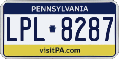 PA license plate LPL8287