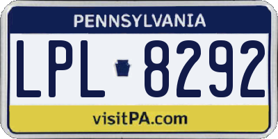PA license plate LPL8292