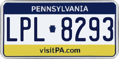 PA license plate LPL8293