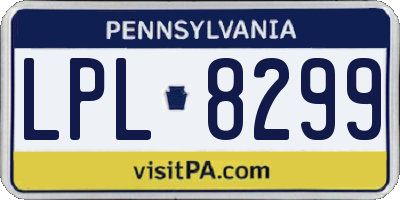 PA license plate LPL8299