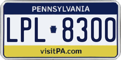 PA license plate LPL8300