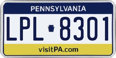 PA license plate LPL8301